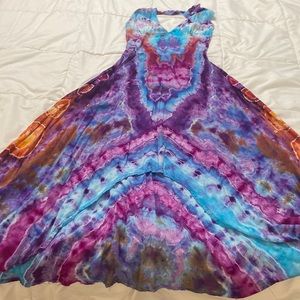 Tie dyed Halter High-Low dress